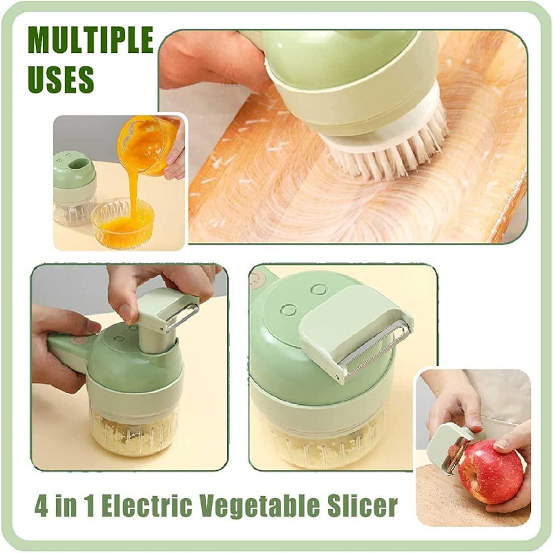 🥗 4-in-1 Portable Electric Vegetable Cutter Set