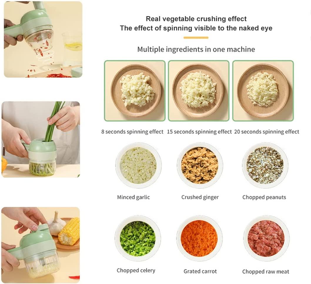 🥗 4-in-1 Portable Electric Vegetable Cutter Set