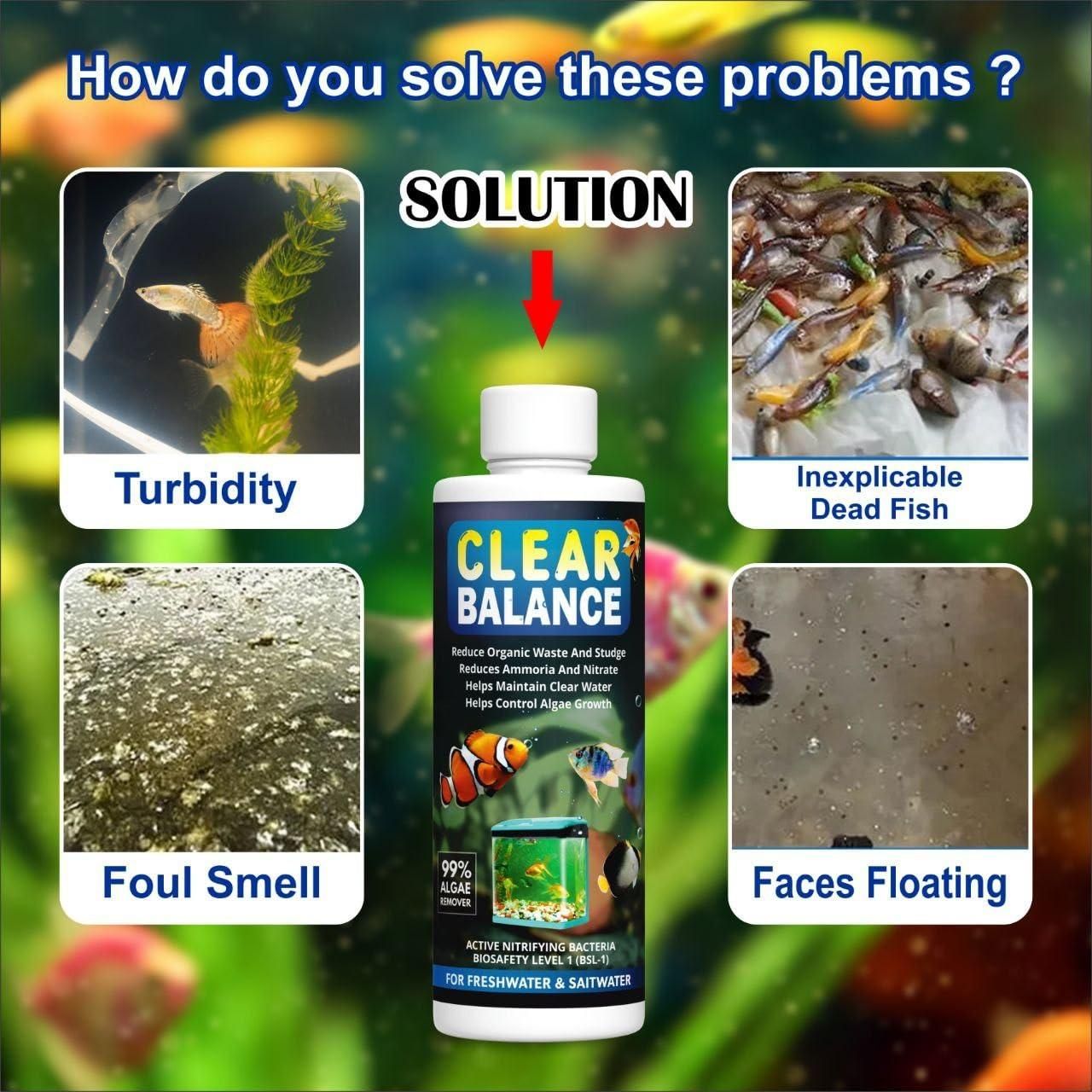 🐠 Clear Balance Fish Tank Water Purifier (120ml, Pack of 2)