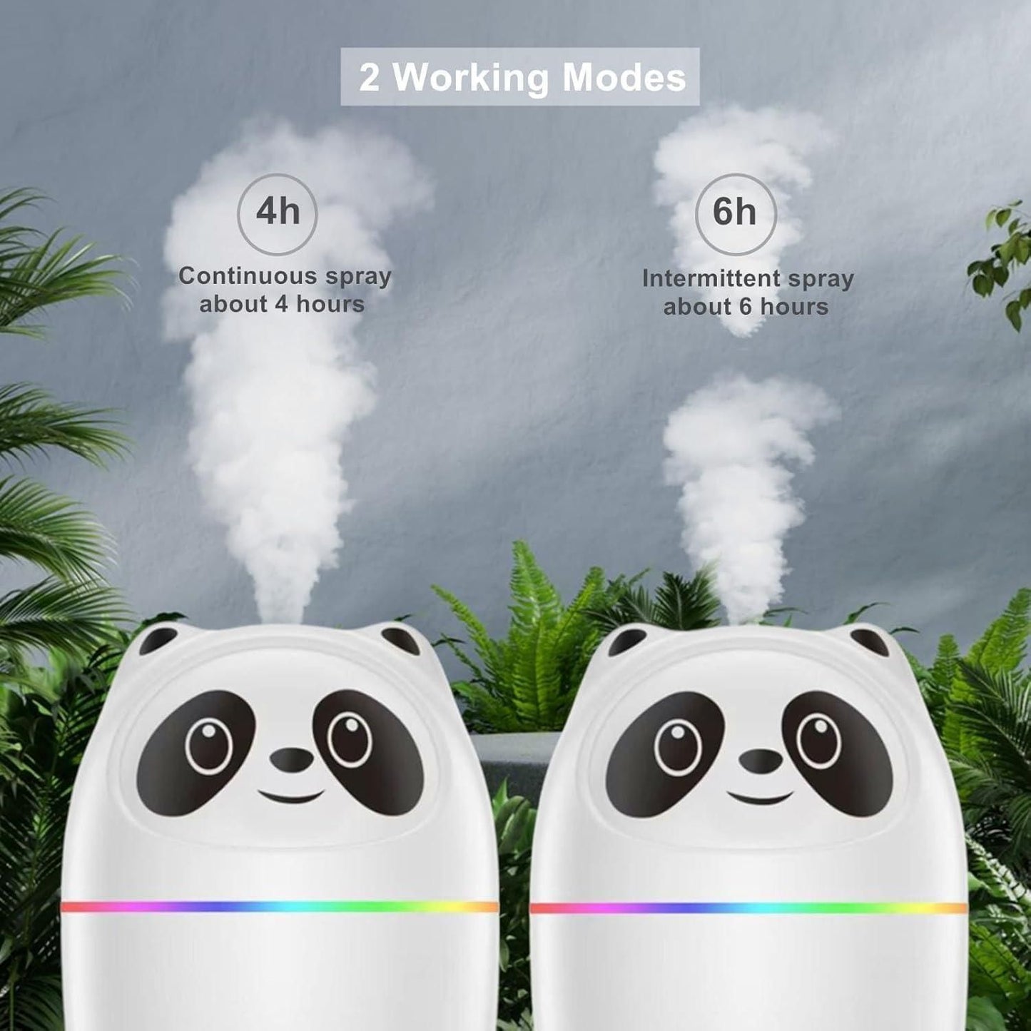 🐼 Cool Mist Panda Humidifier with 7-Color Night Light