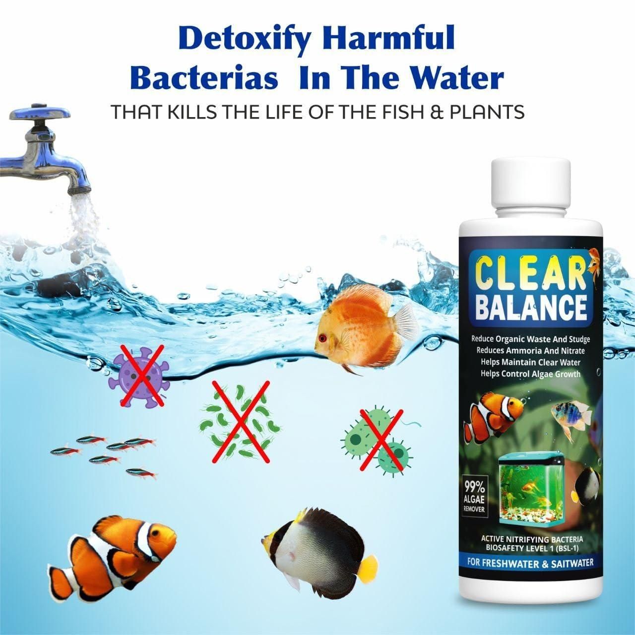 🐠 Clear Balance Fish Tank Water Purifier (120ml, Pack of 2)