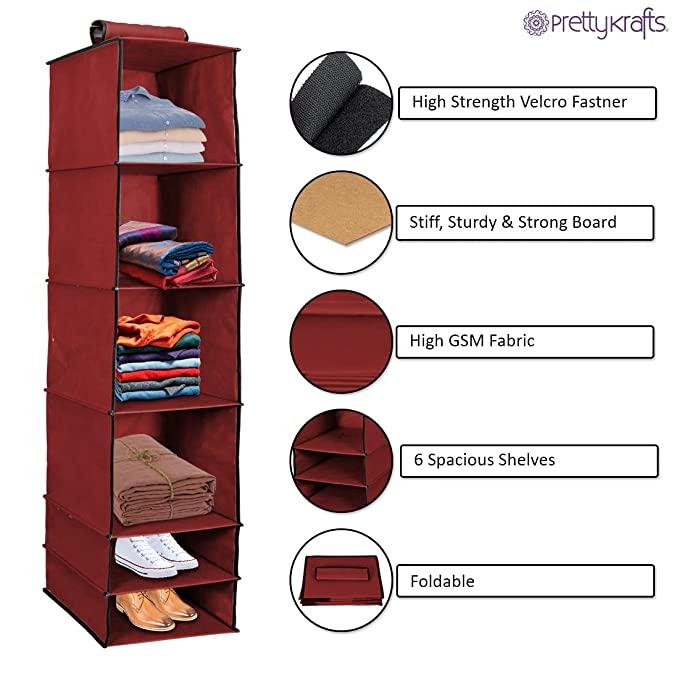 🏷️ Foldable Hanging Wardrobe Organizer (1 Piece)