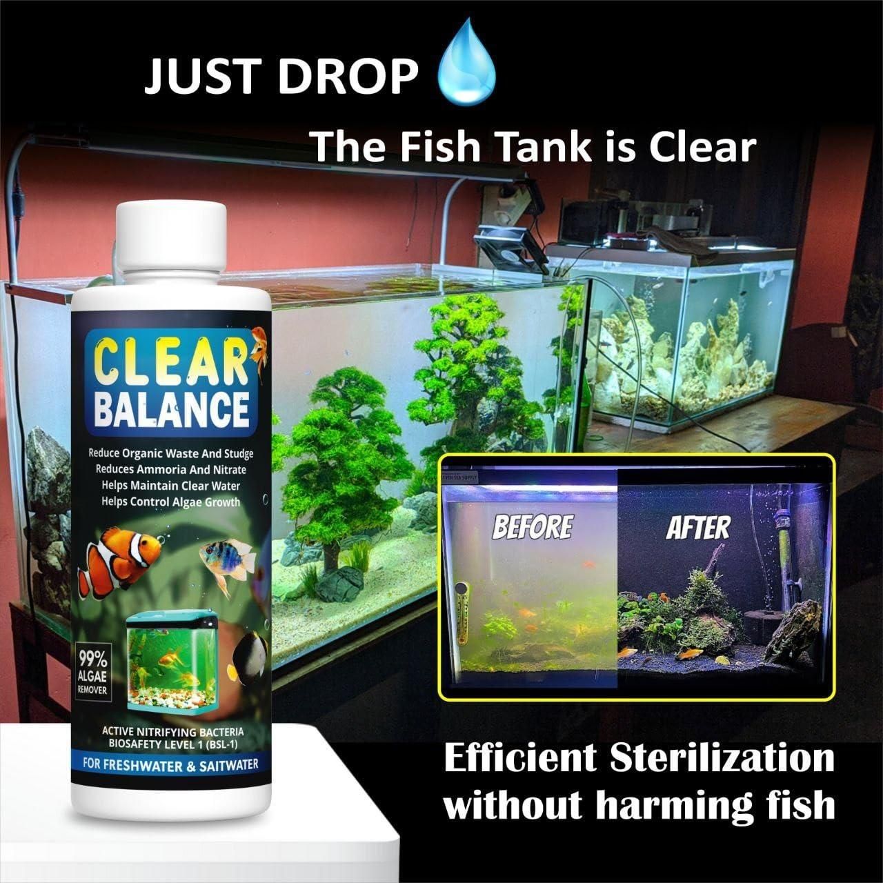 🐠 Clear Balance Fish Tank Water Purifier (120ml, Pack of 2)