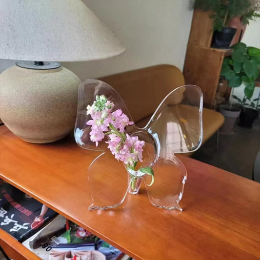 🦋 Clear Butterfly Frame Vase (1 Piece)