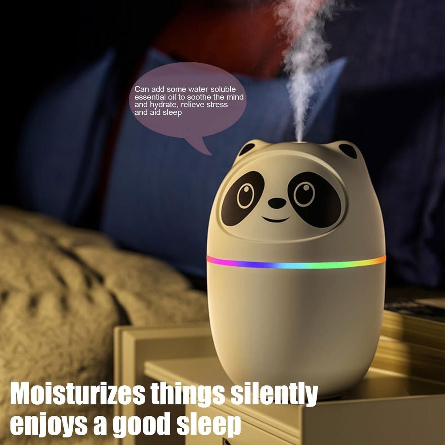 🐼 Cool Mist Panda Humidifier with 7-Color Night Light